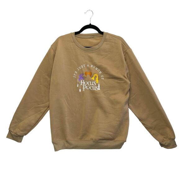 Unbranded Hocus Pocus Fleece Lined Sweatshirt Women's Sz M Halloween Embroidered - Picture 1 of 4